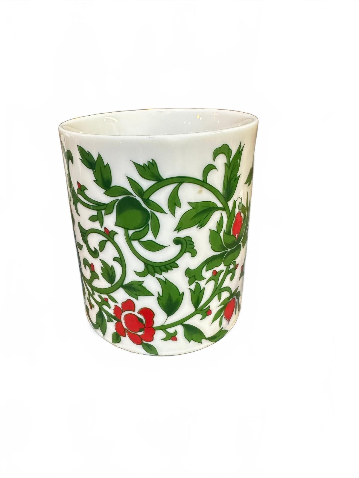 Vintage Williams Sonoma Green Vine Floral Mug Japan