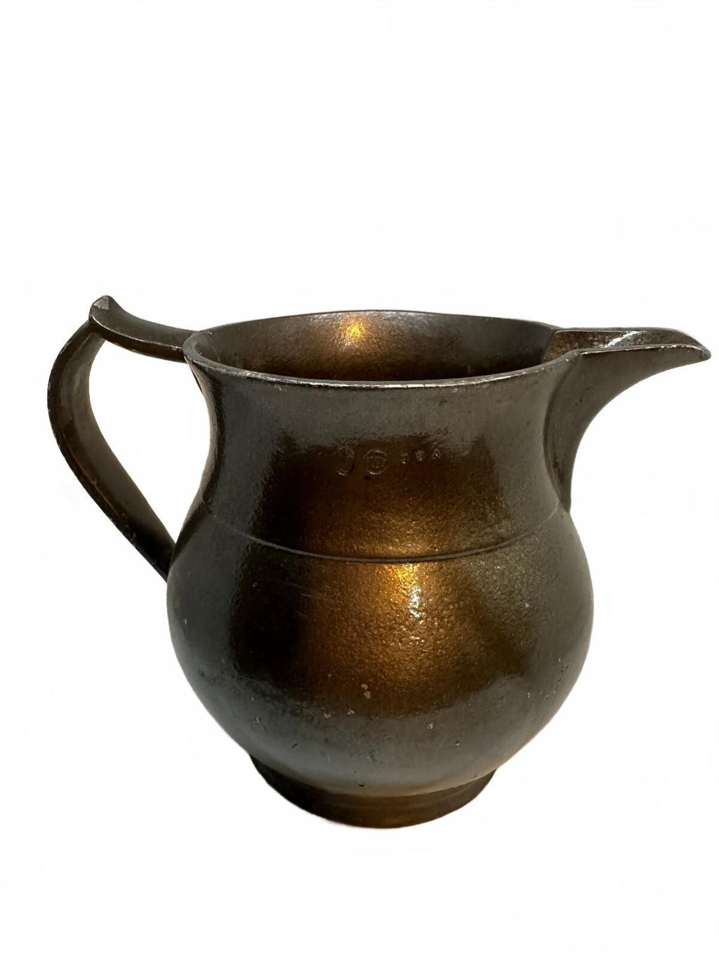 Vintage Bronze Tone Metal Pitcher Sculptural Spout