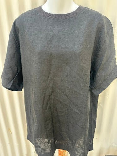 Carole Little 100% Linen Black Tunic Top 10