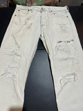 Levis 501 Mens White Distressed Jeans 33x30 Mexico