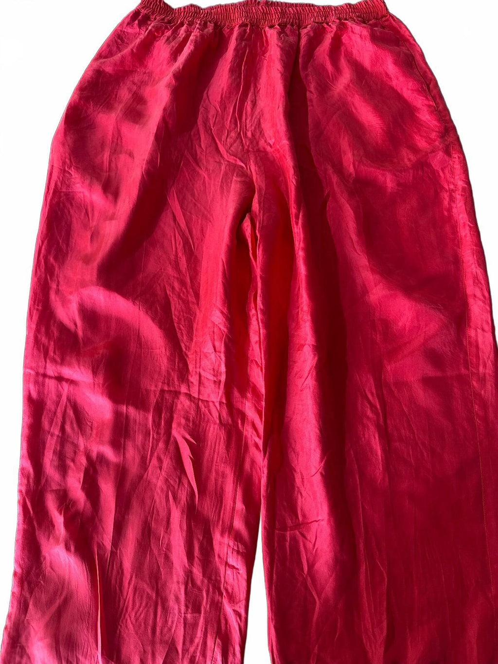 Marnie West Red 100% Silk Pull-On Pants L