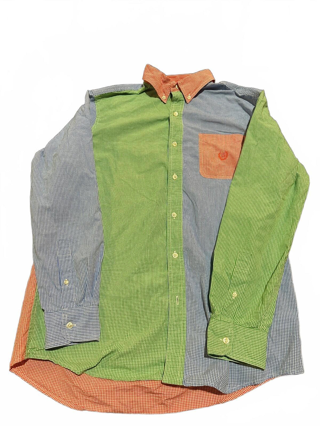 Chaps Colorblock Gingham Button Shirt Men's M