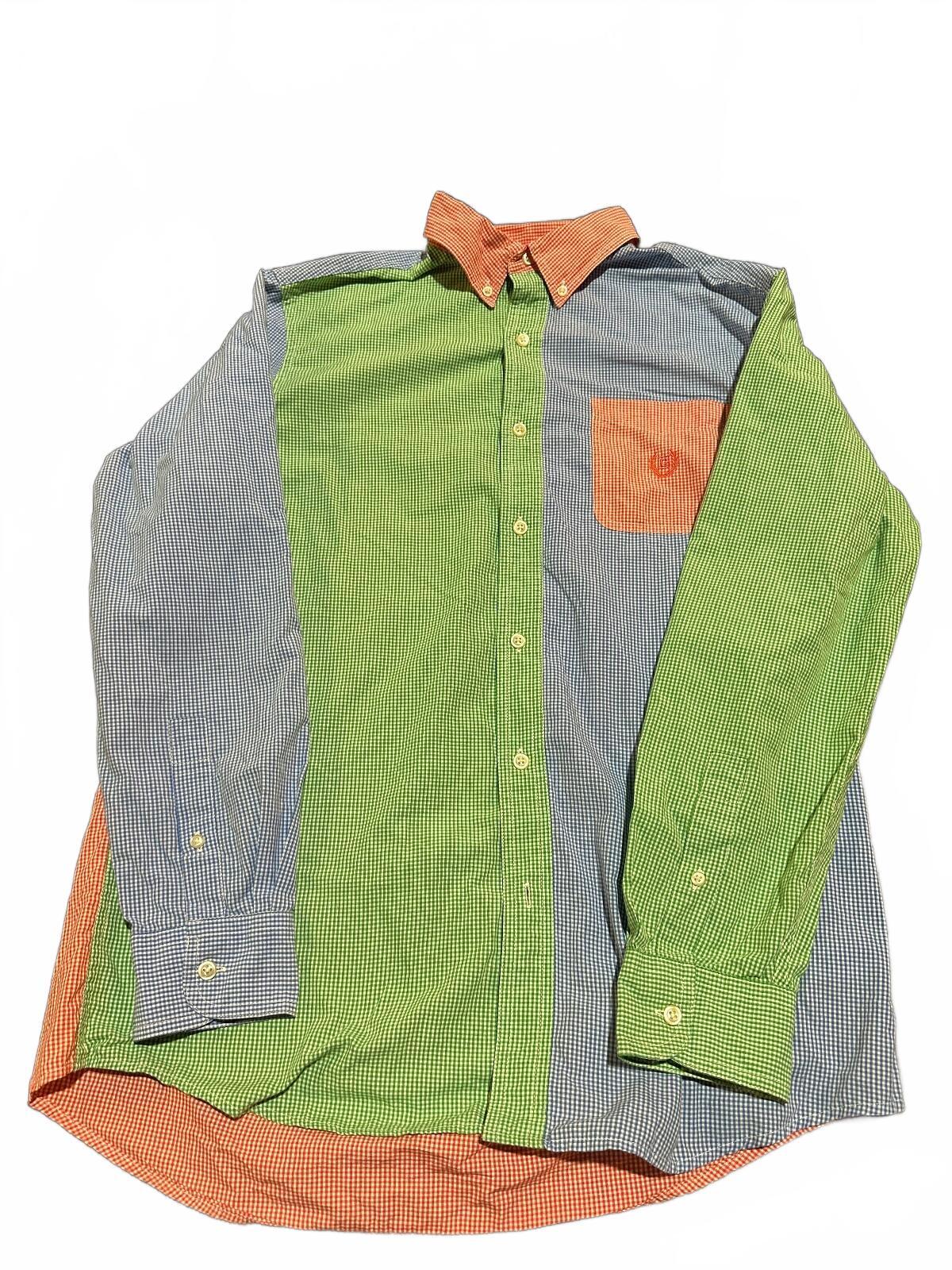 Chaps Colorblock Gingham Button Shirt Men's M