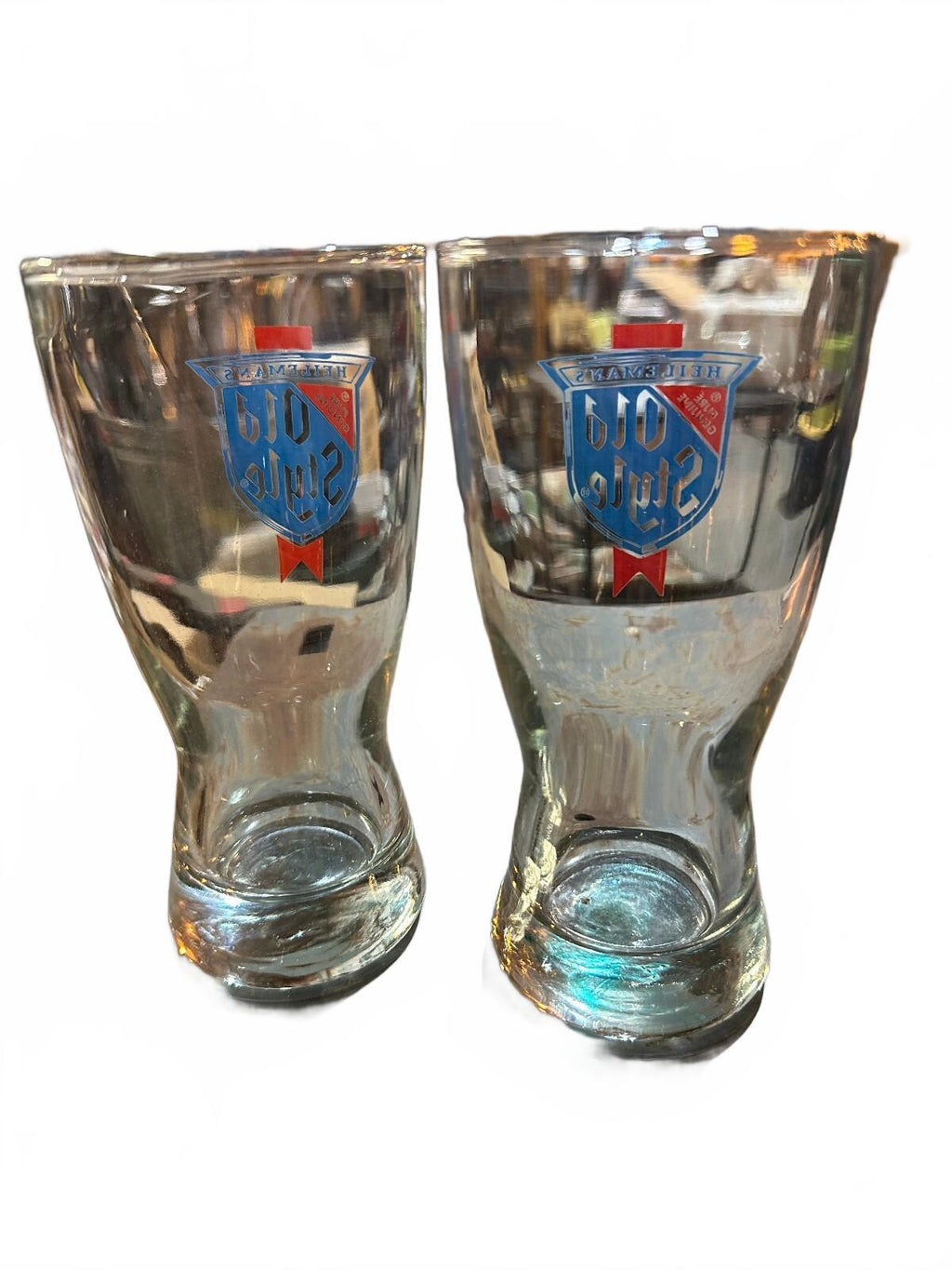 Vintage Heileman's Old Style Beer Glasses Set of 2