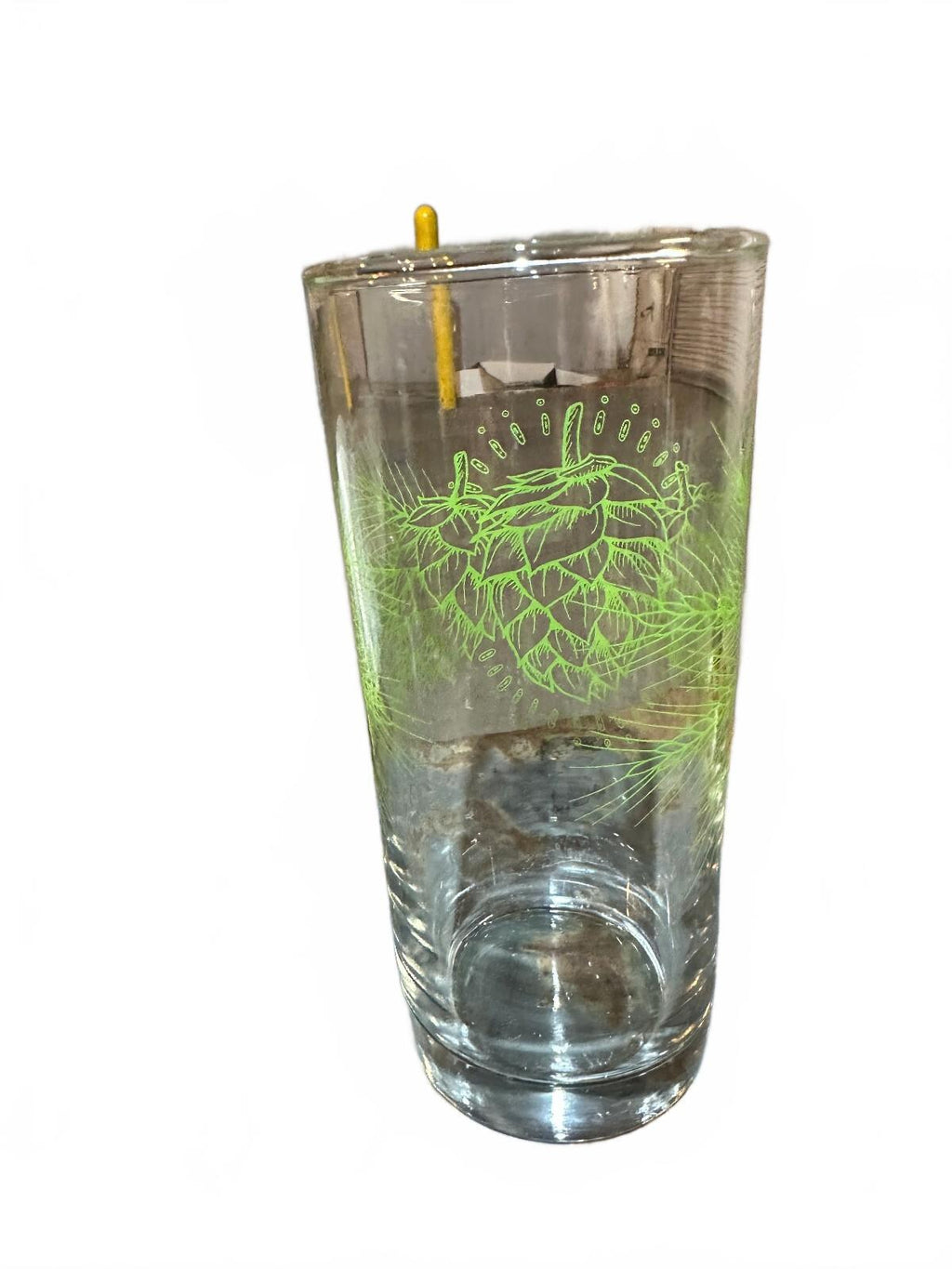Vintage Green Hops Botanical Highball Tumbler Glass