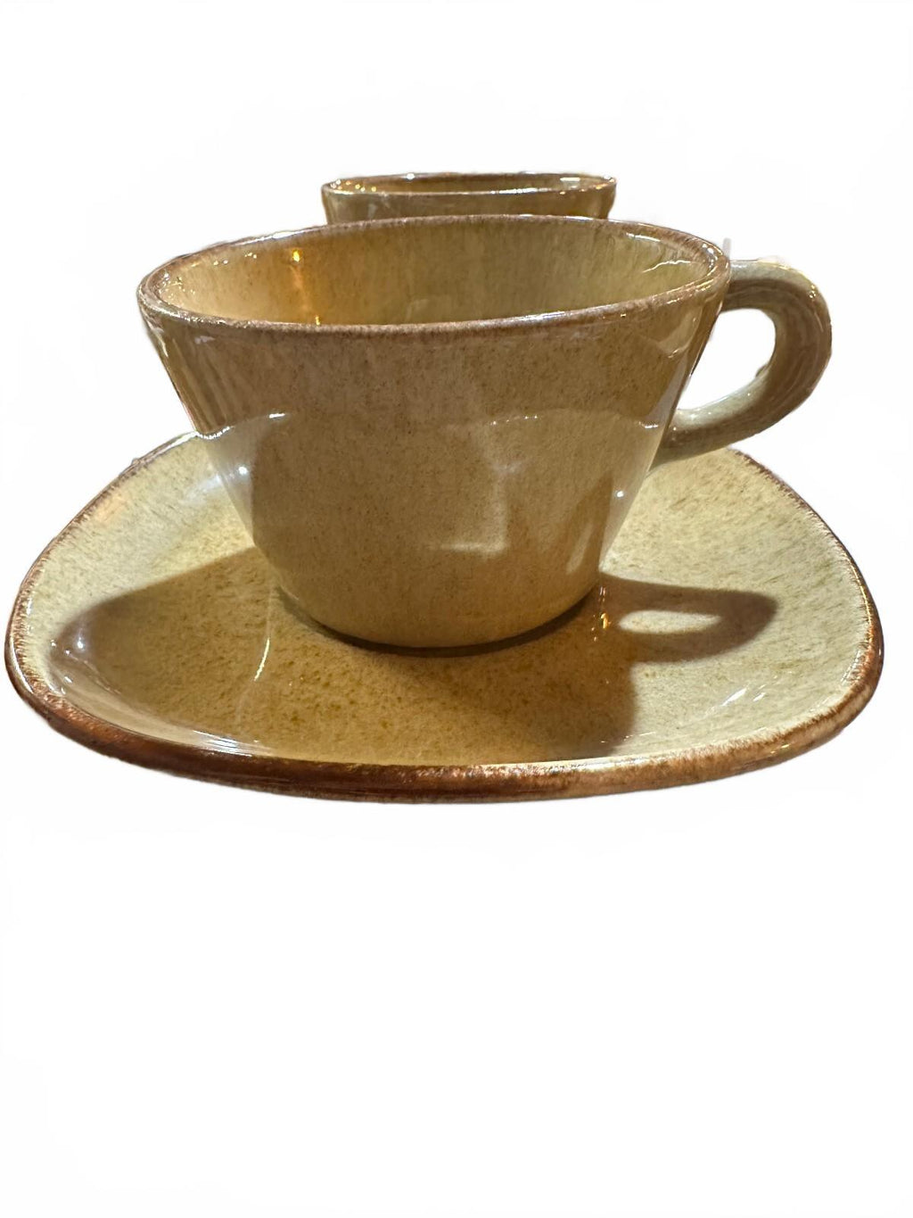 4 Vintage Signed Studio Pottery Cups & Saucers