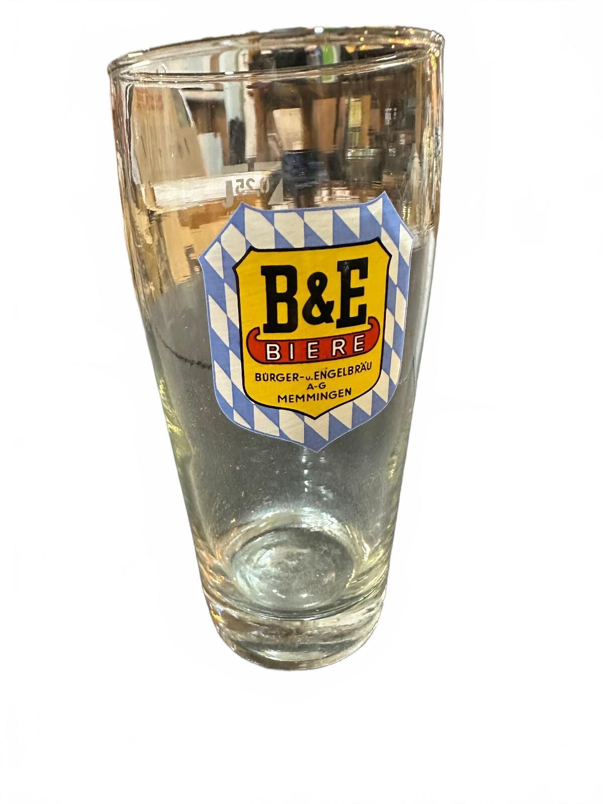Vintage B&E Biere Memmingen German Beer Glass