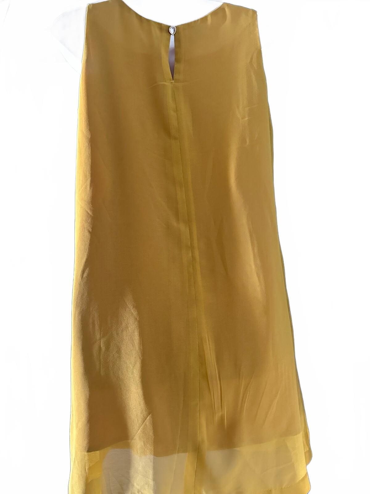 Vintage Lotus Mustard Yellow Sheath Dress M