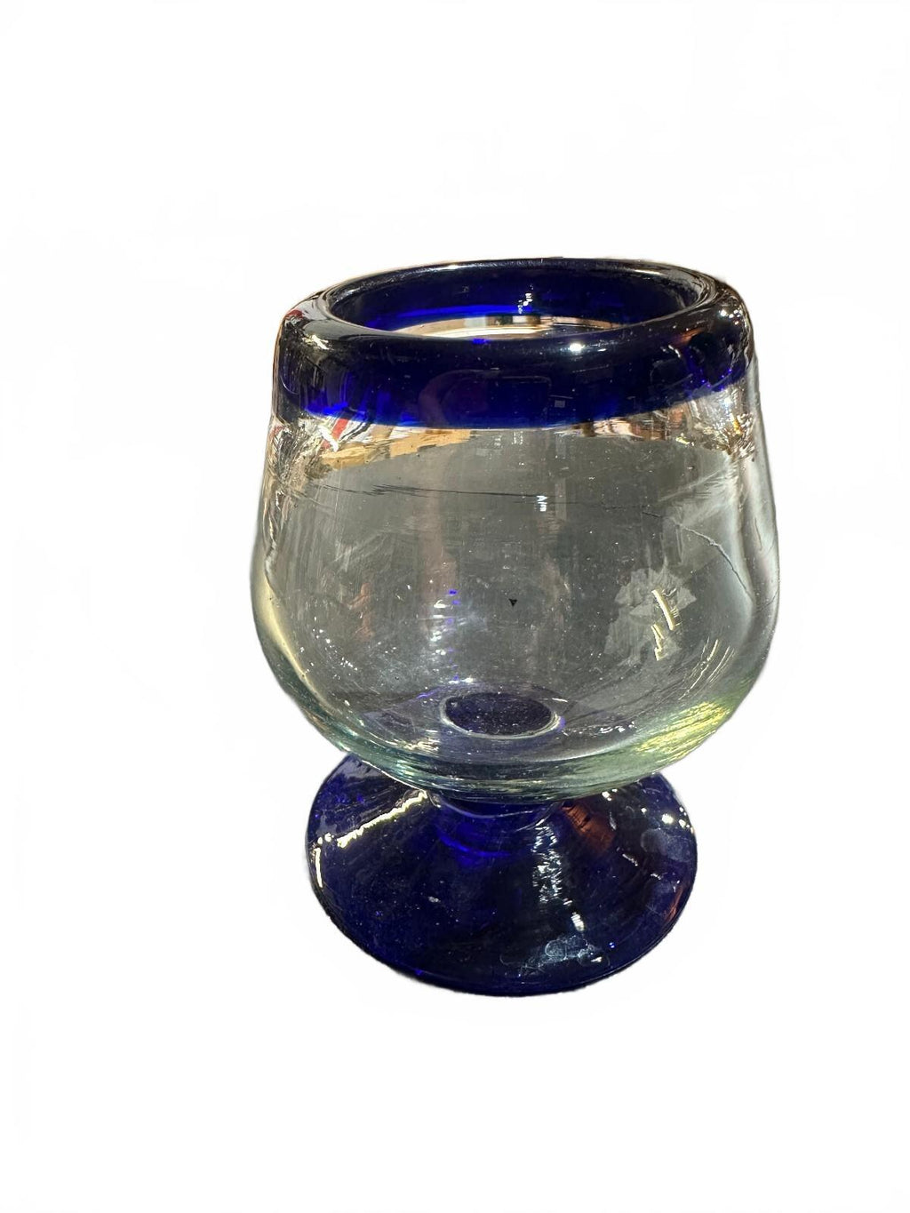 Mexican Hand Blown Cobalt Blue Mini Brandy Snifter