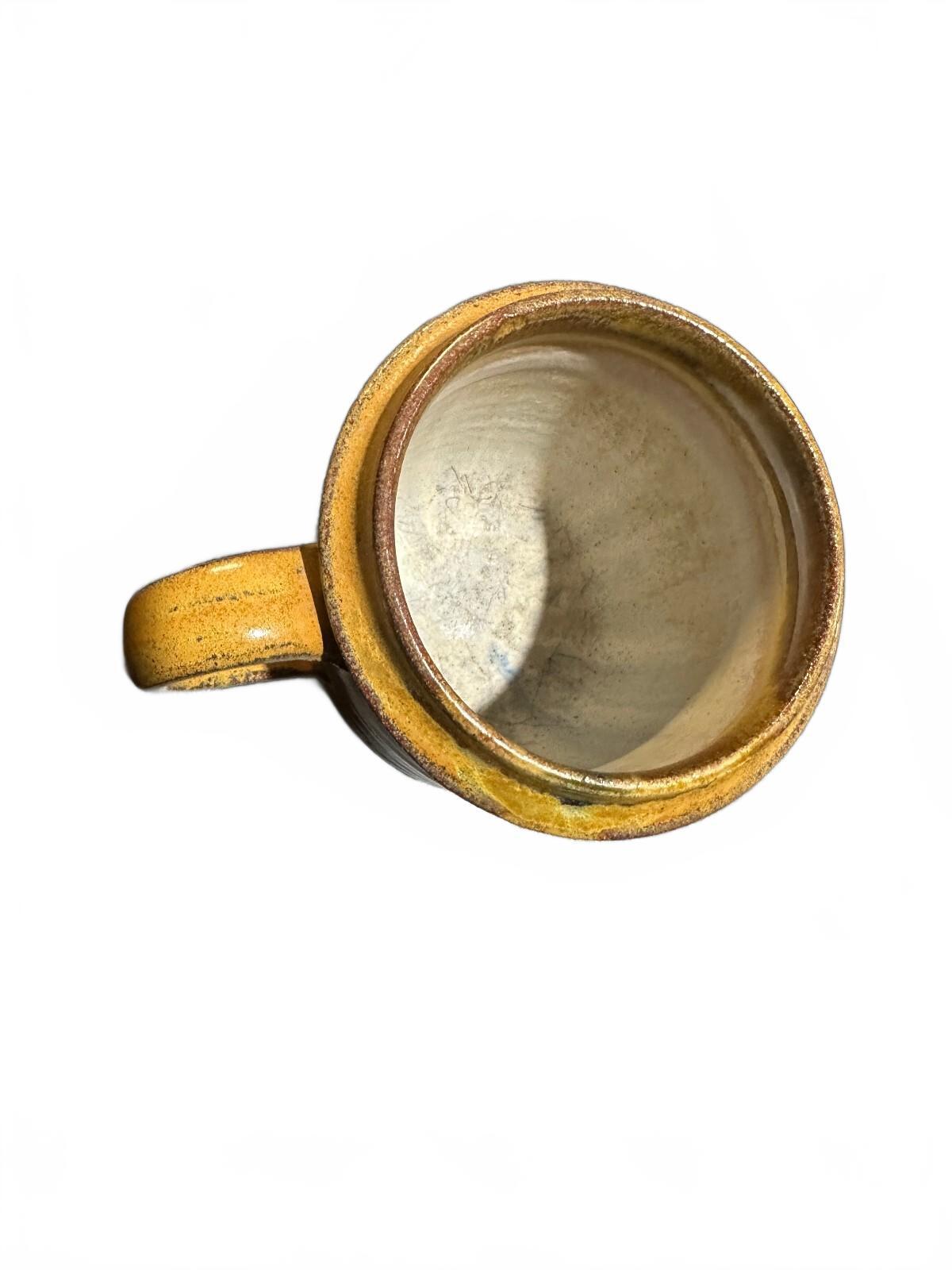 Vintage Mustard Yellow Studio Pottery Stoneware Mug