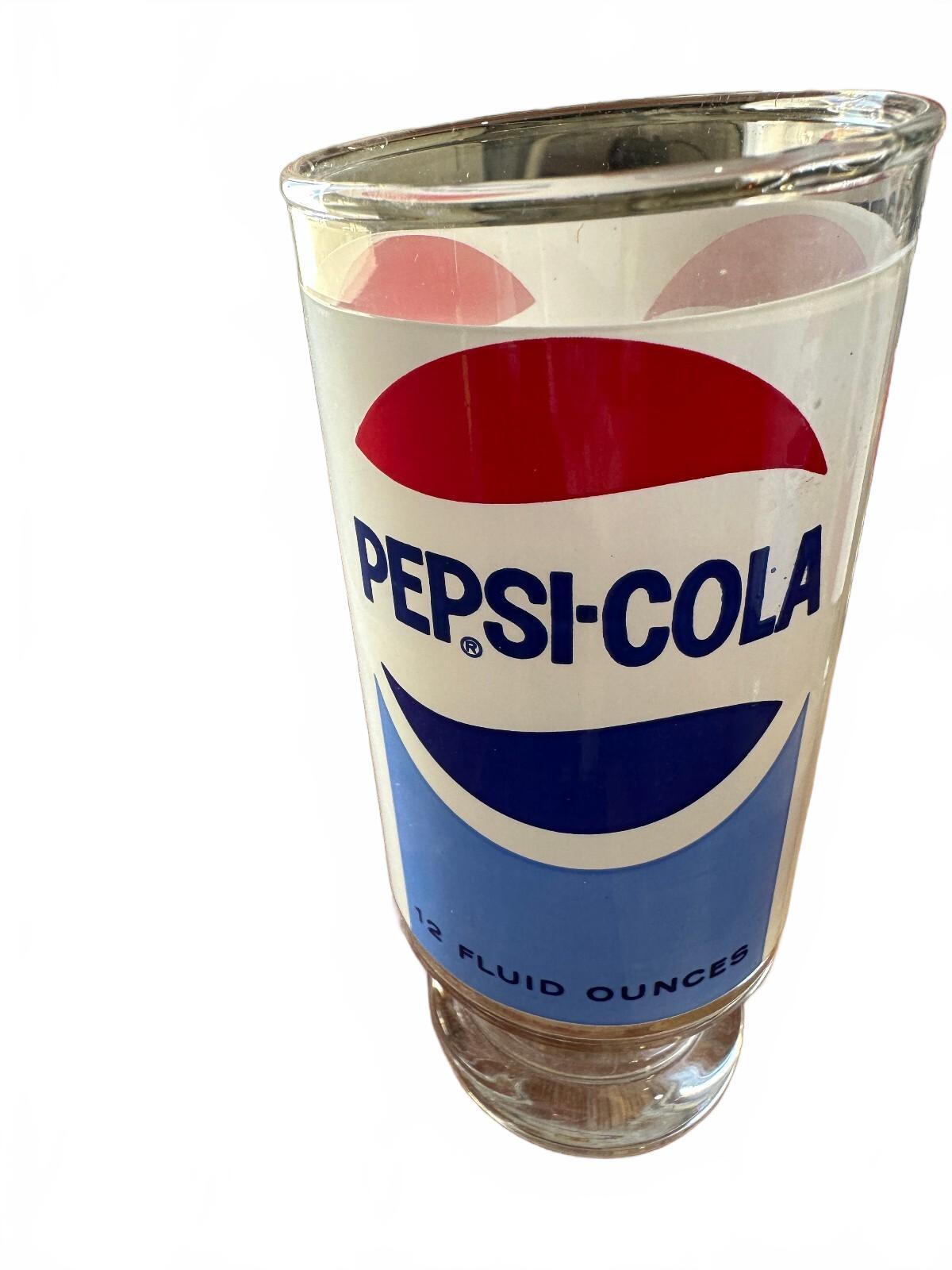 4 Vintage 1970s Pepsi-Cola Red White Blue Glasses