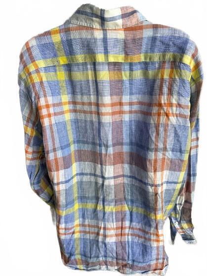 Thomas Dean Linen Plaid Shirt Men's XL