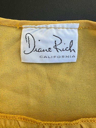 Diane Rich California Mustard Peplum Blouse
