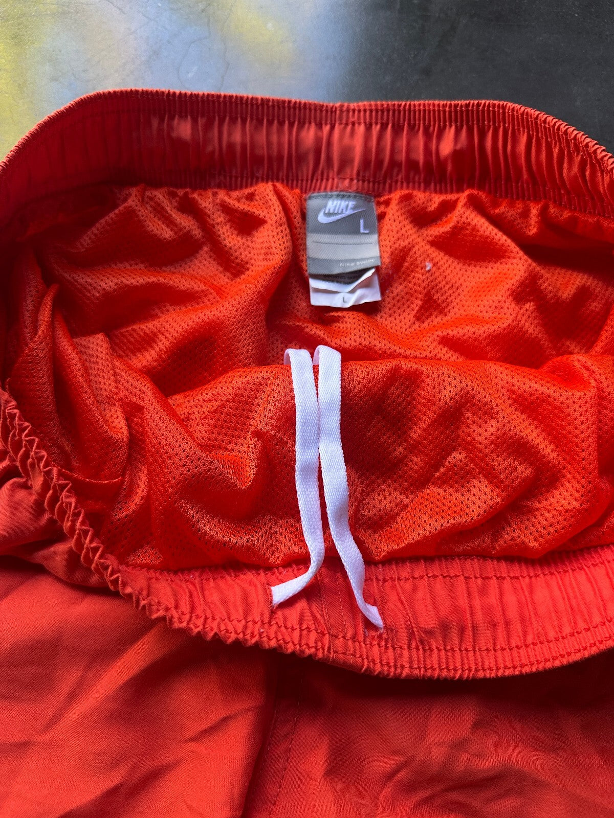 Nike Orange Lined Swim Trunks Men's Large