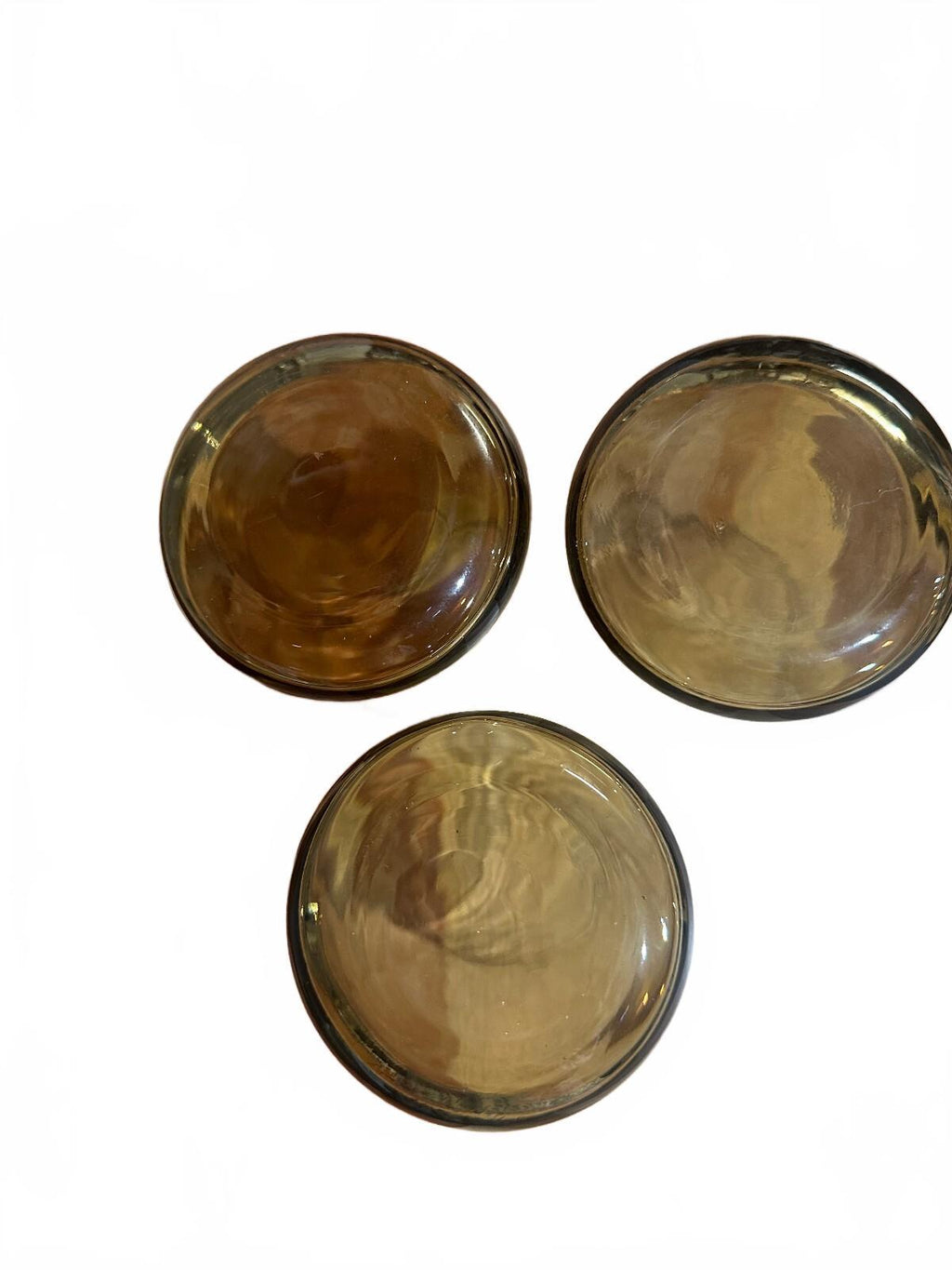 3 Vintage Smoke Brown Glass Tumblers 5 Inch
