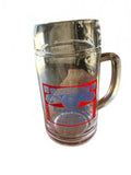 Vintage Budweiser Lager Beer Glass Mug Red Blue Label