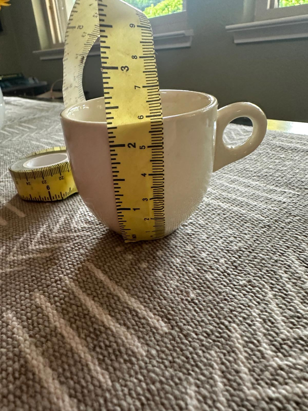 Vintage white restaurant-ware demitasse / espresso cup, impressed “USA”