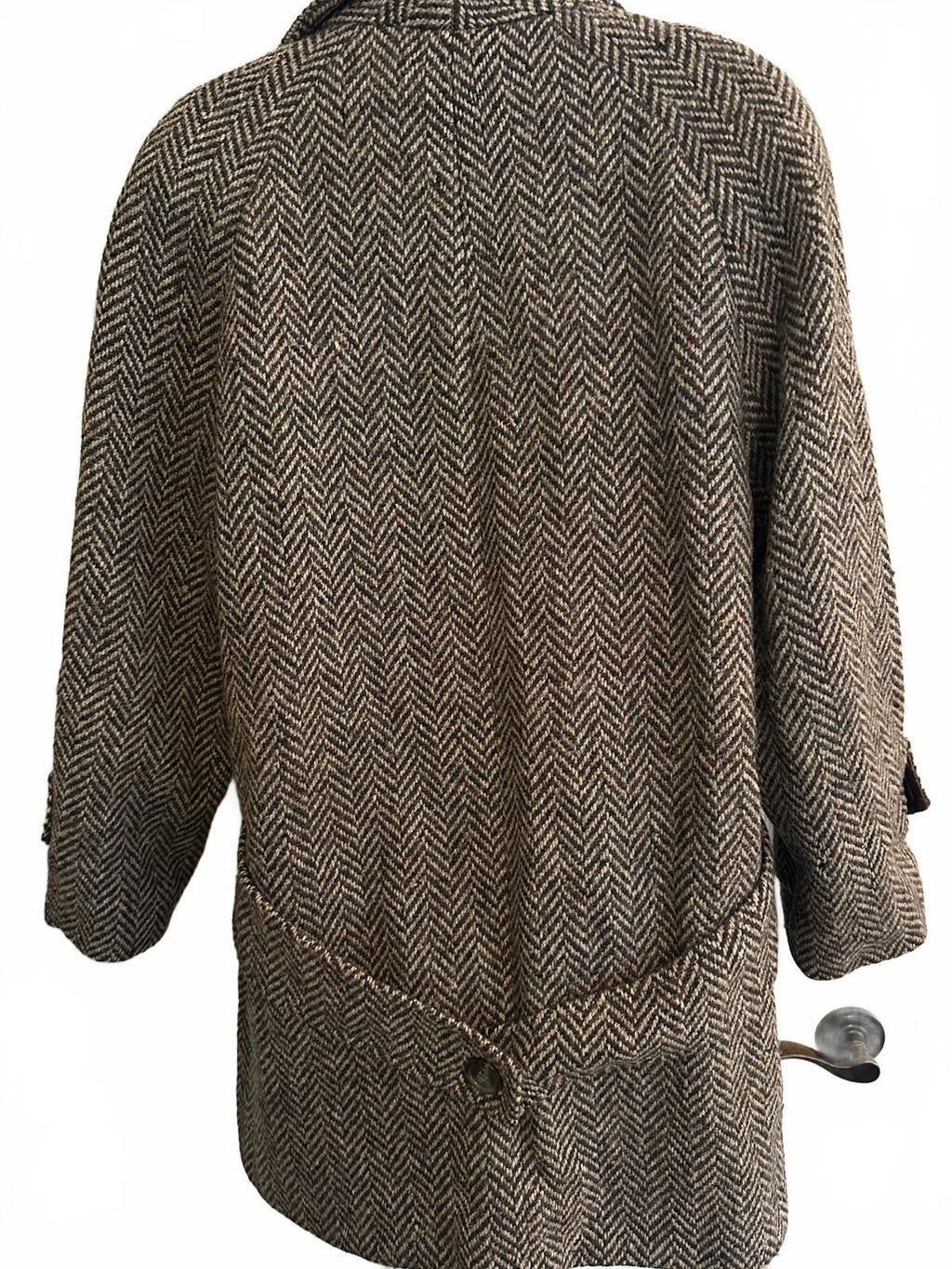 Vintage Italian Wool Herringbone Coat Small