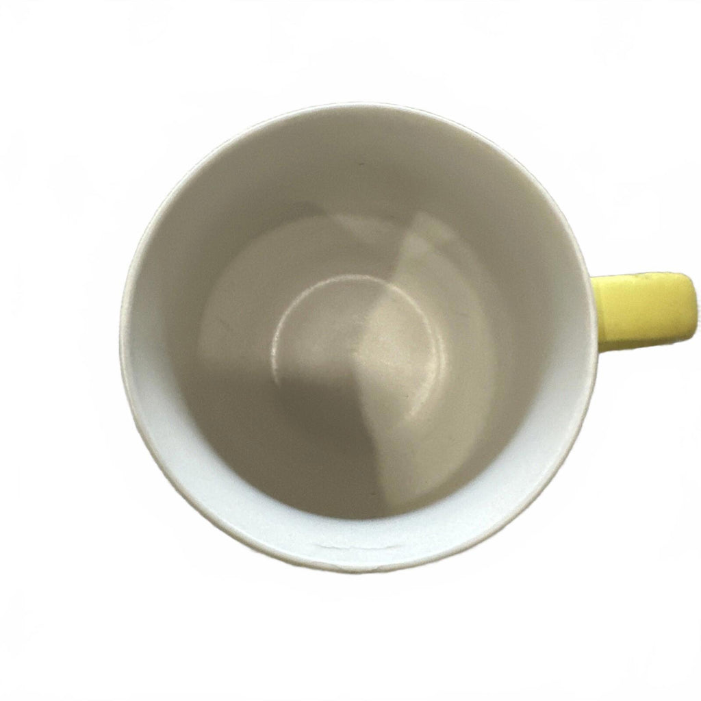 Starbucks 2017 Winking Eye 14oz Coffee Cup Mug Off White Yellow Handle Eyelashes
