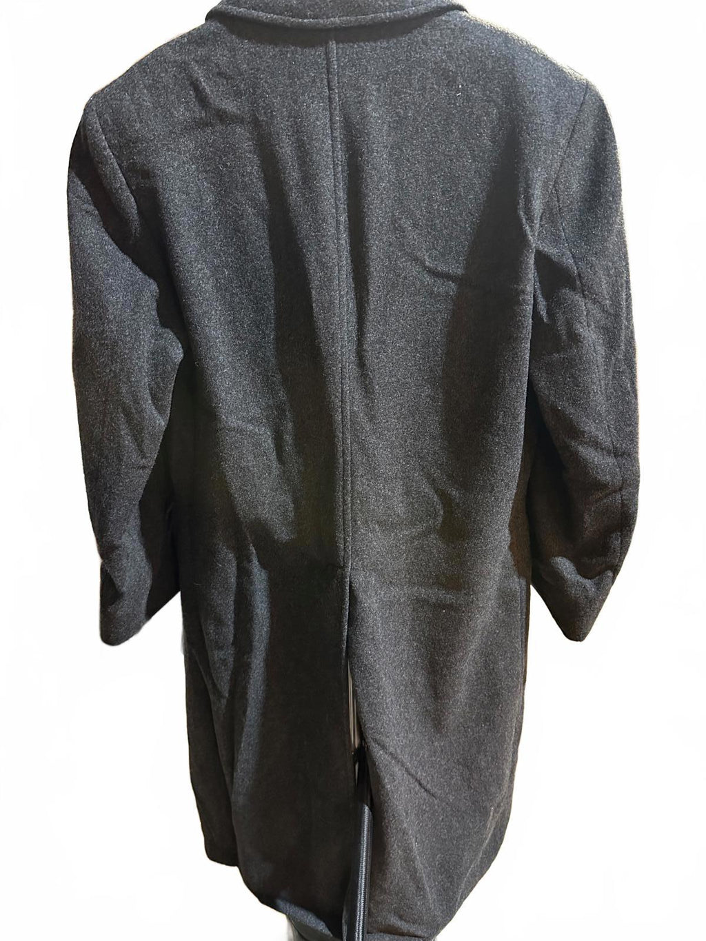 London Fog 44L Charcoal Wool Overcoat Made in USA