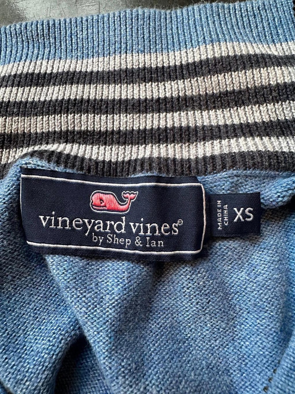 Vineyard Vines Light Blue 1/4-Zip Sweater XS