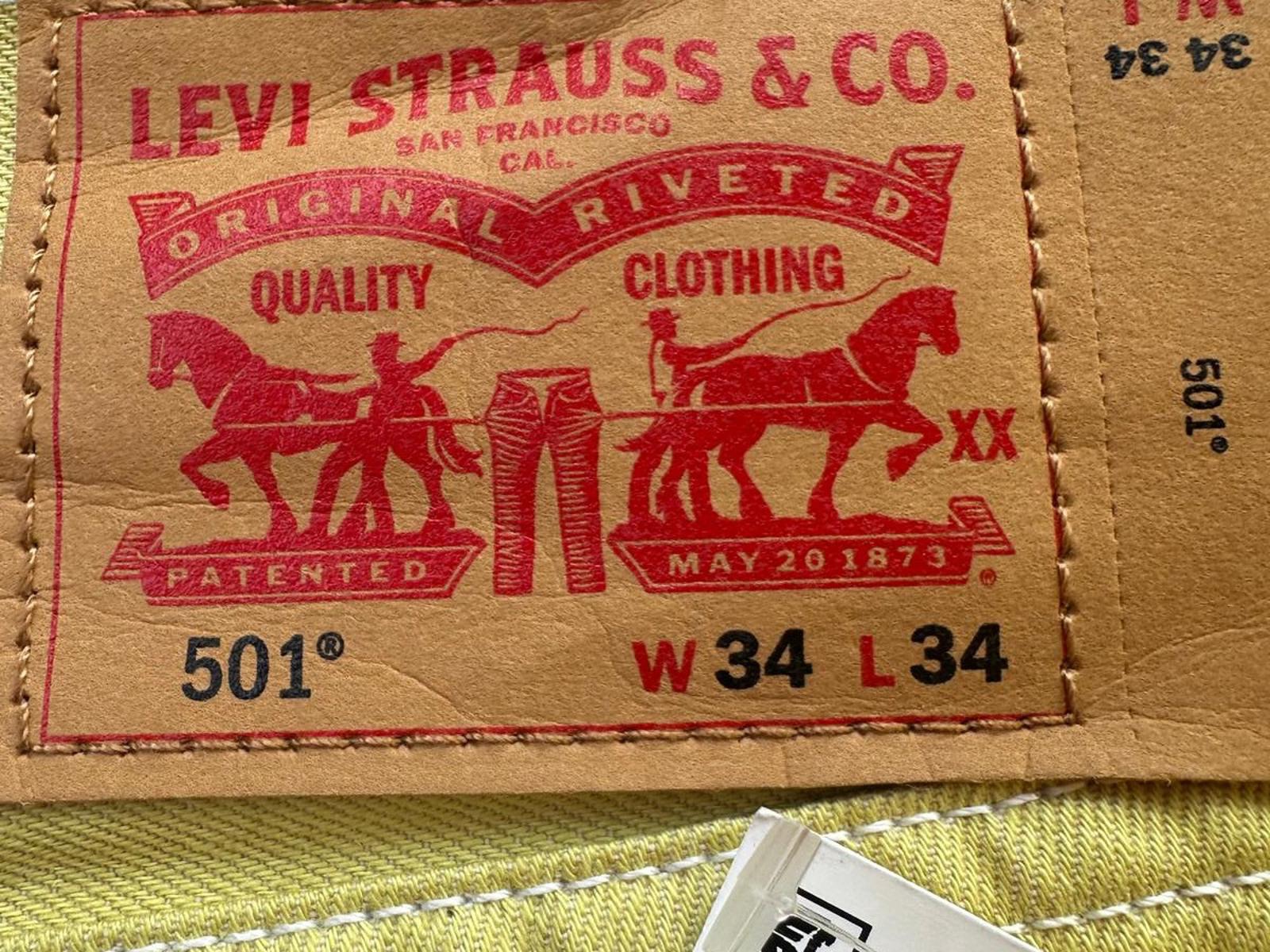 Levi’s 501 Shrink-to-Fit Jeans Mustard Yellow 34x34 – NWT