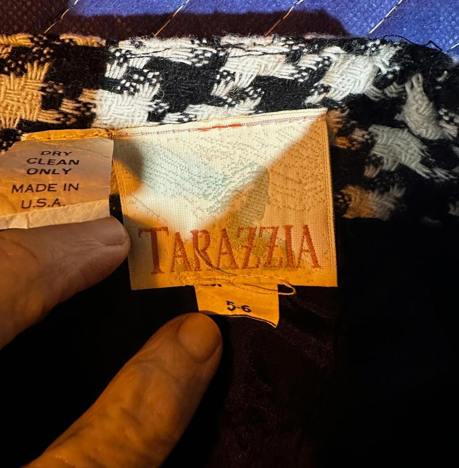 Tarazzia Black White Houndstooth Skirt Made in USA Sz 5/6