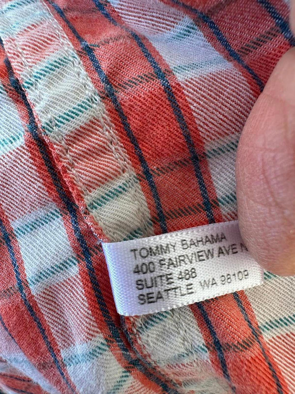 Tommy Bahama Orange Plaid Short Sleeve Shirt L