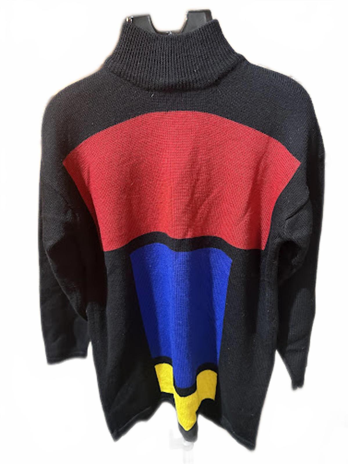 Vintage Classiques Entier Color Block Graphic Knit Sweater
