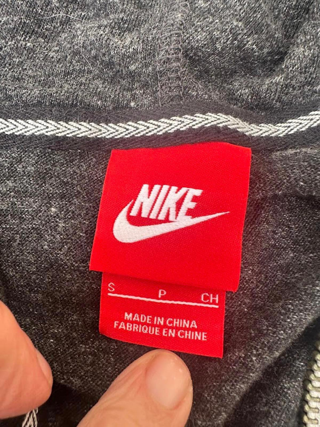 Nike Zip Hoodie Charcoal S