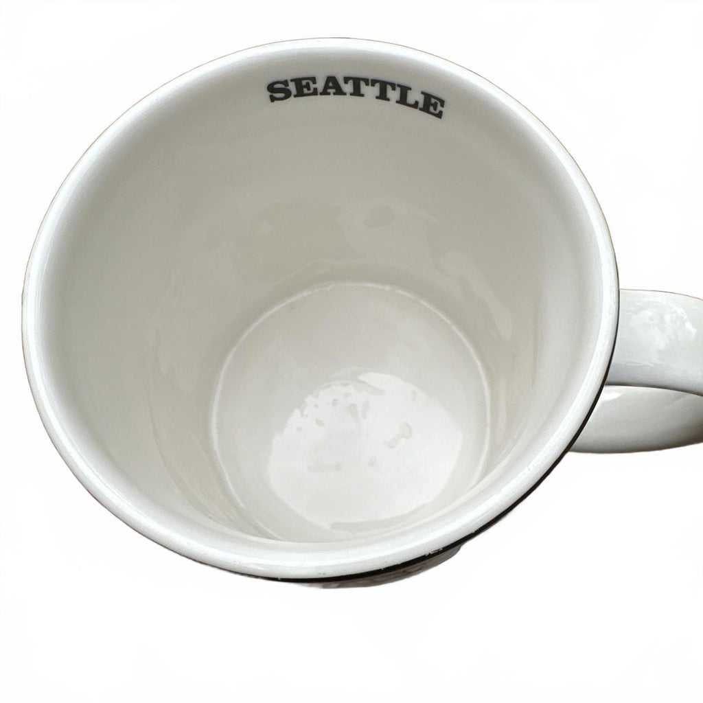 Starbucks Seattle Collector Series 3D Relief Black White Skyline 2012 16 oz Mug