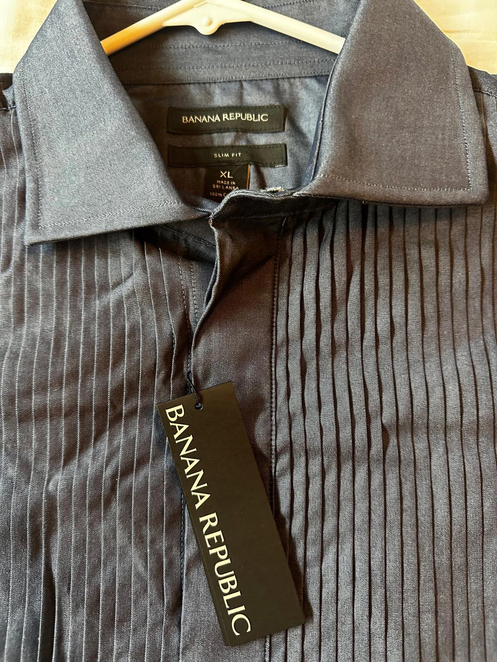 Banana Republic Tuxedo-Style Pleated Dress Shirt XL NWT