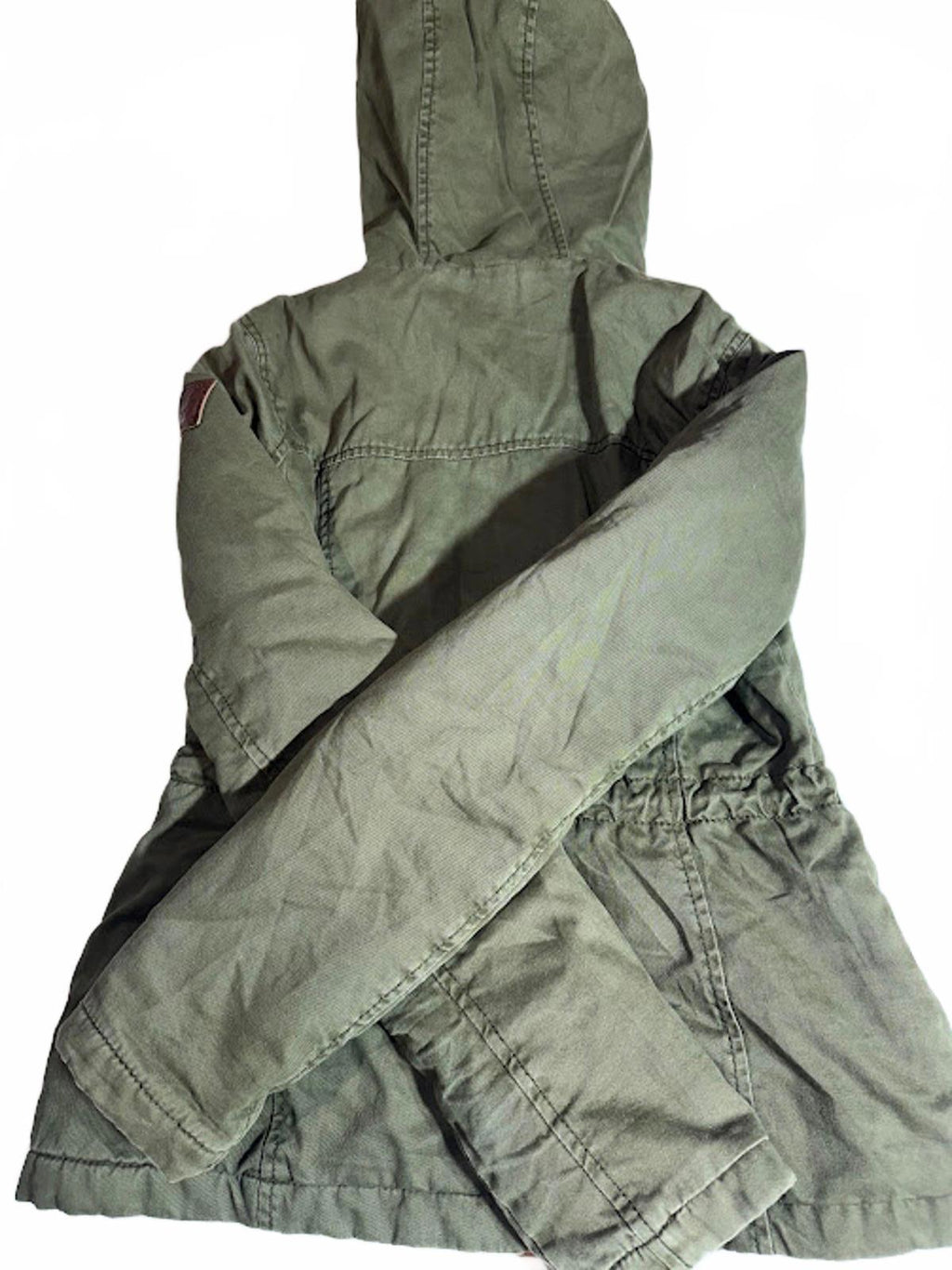 Hollister Olive Hooded Jacket Plaid Lined Utility Coat XS