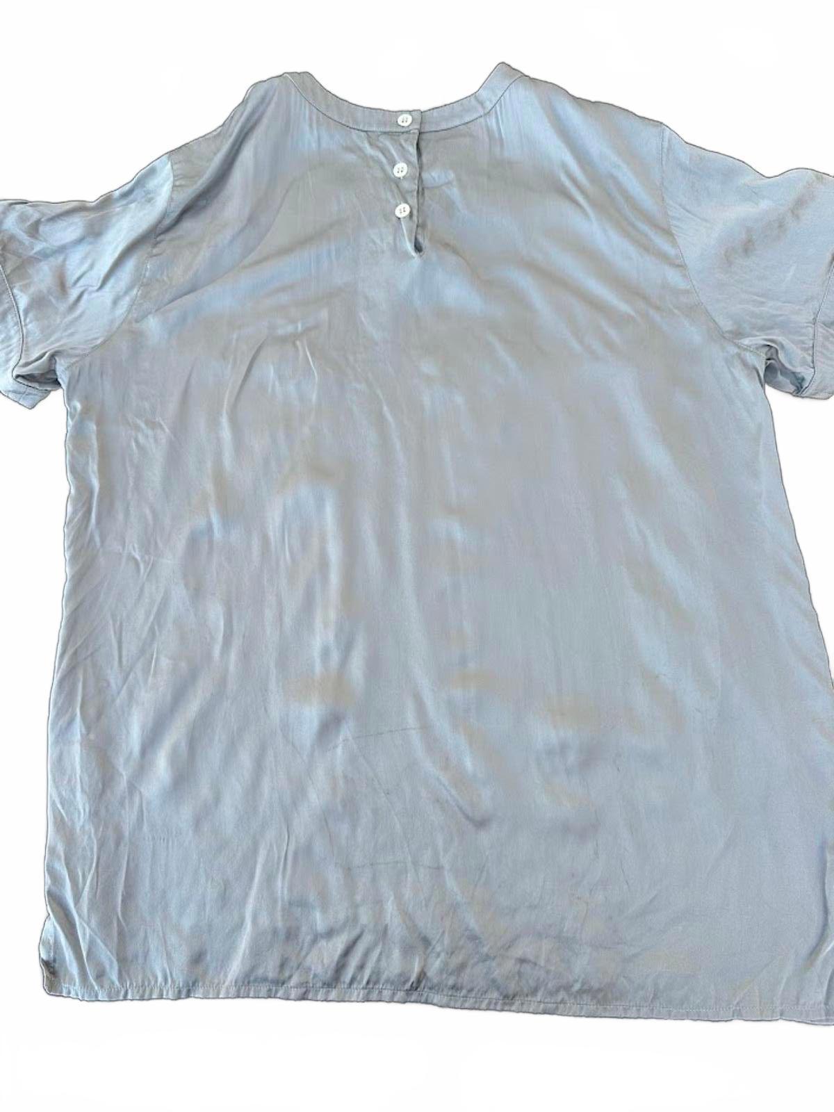 Rena Rowan Silk Gray Tee Blouse Size 8
