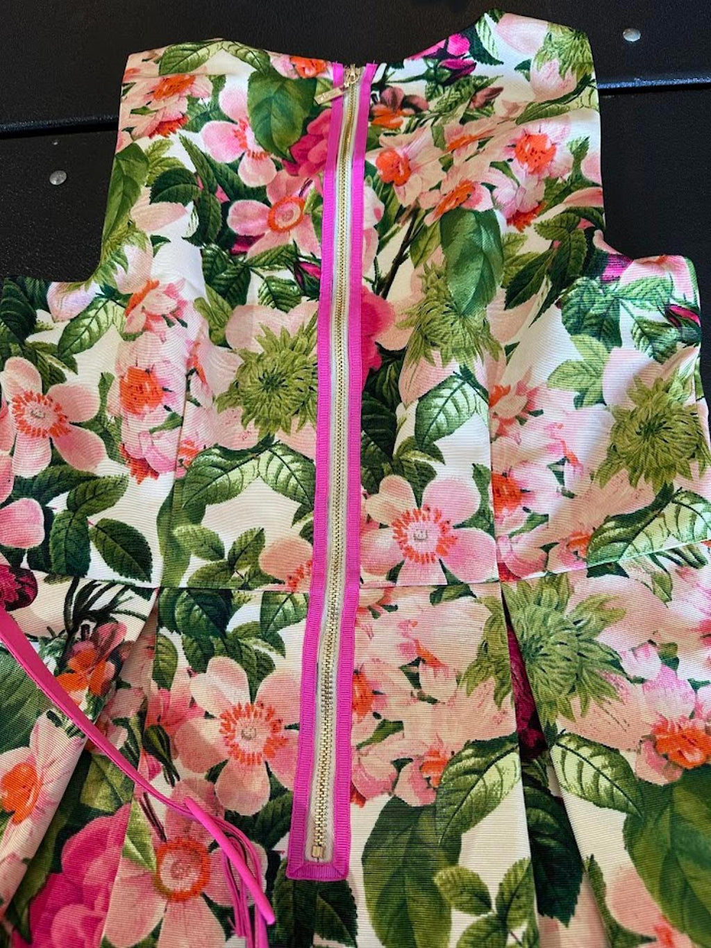 Eliza J Floral Fit & Flare Dress Pink Trim 10P
