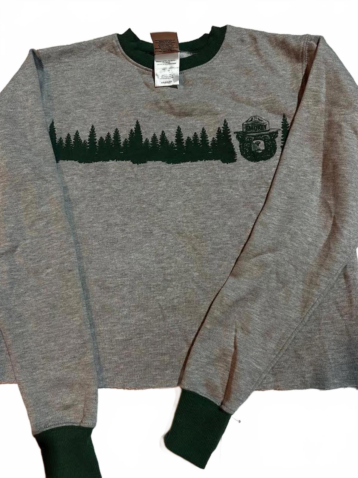 Smokey Bear Cropped Sweatshirt XS Forest Service
