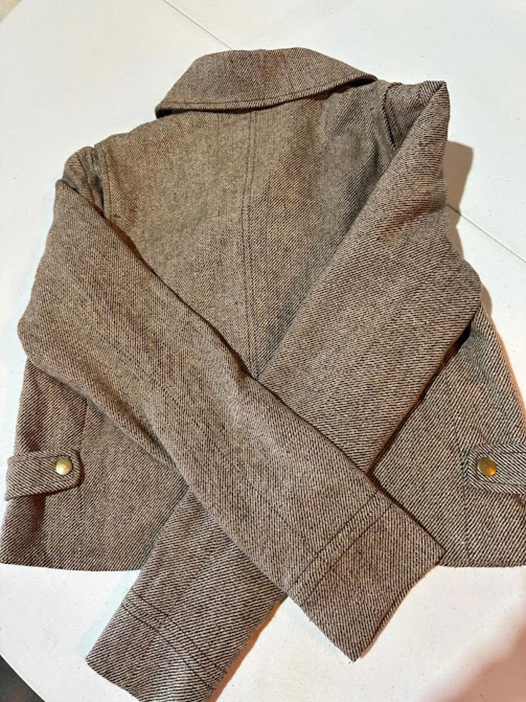 Brooklyn Industries Cropped Moto Jacket Brown Twill XS