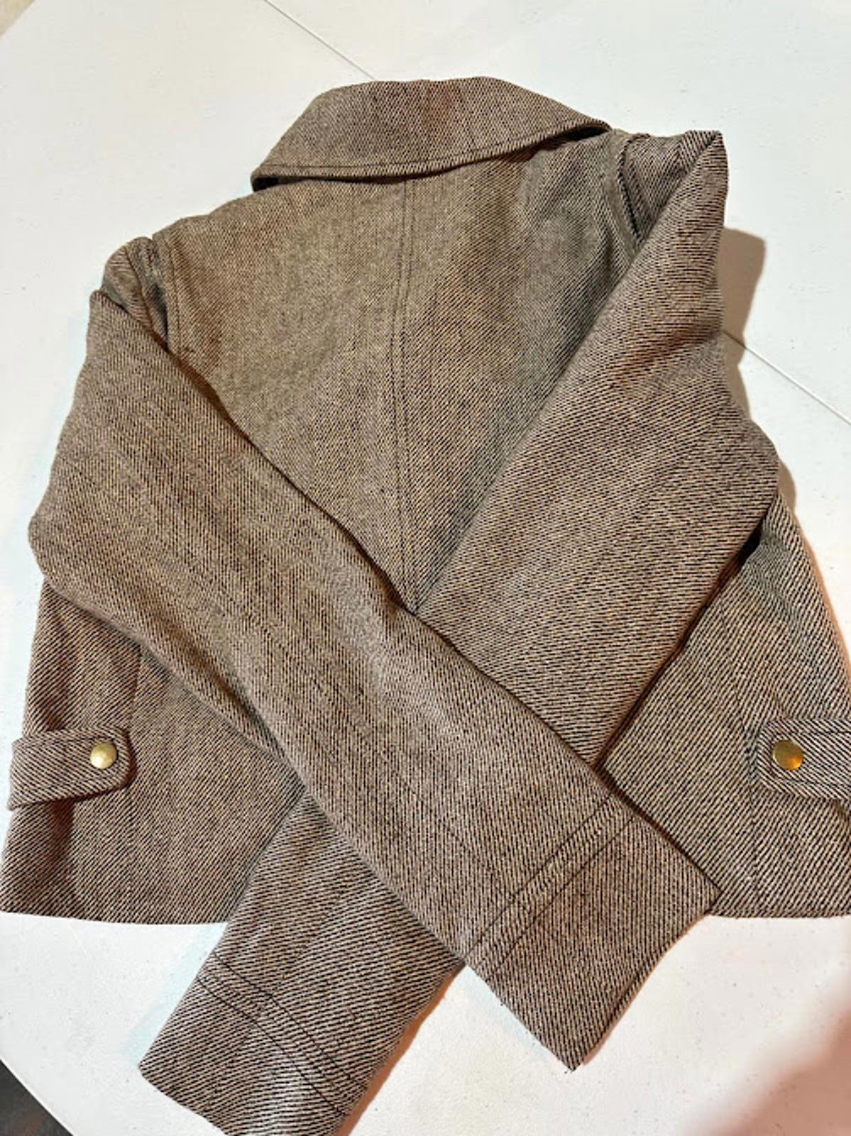 Brooklyn Industries Cropped Moto Jacket Brown Twill XS