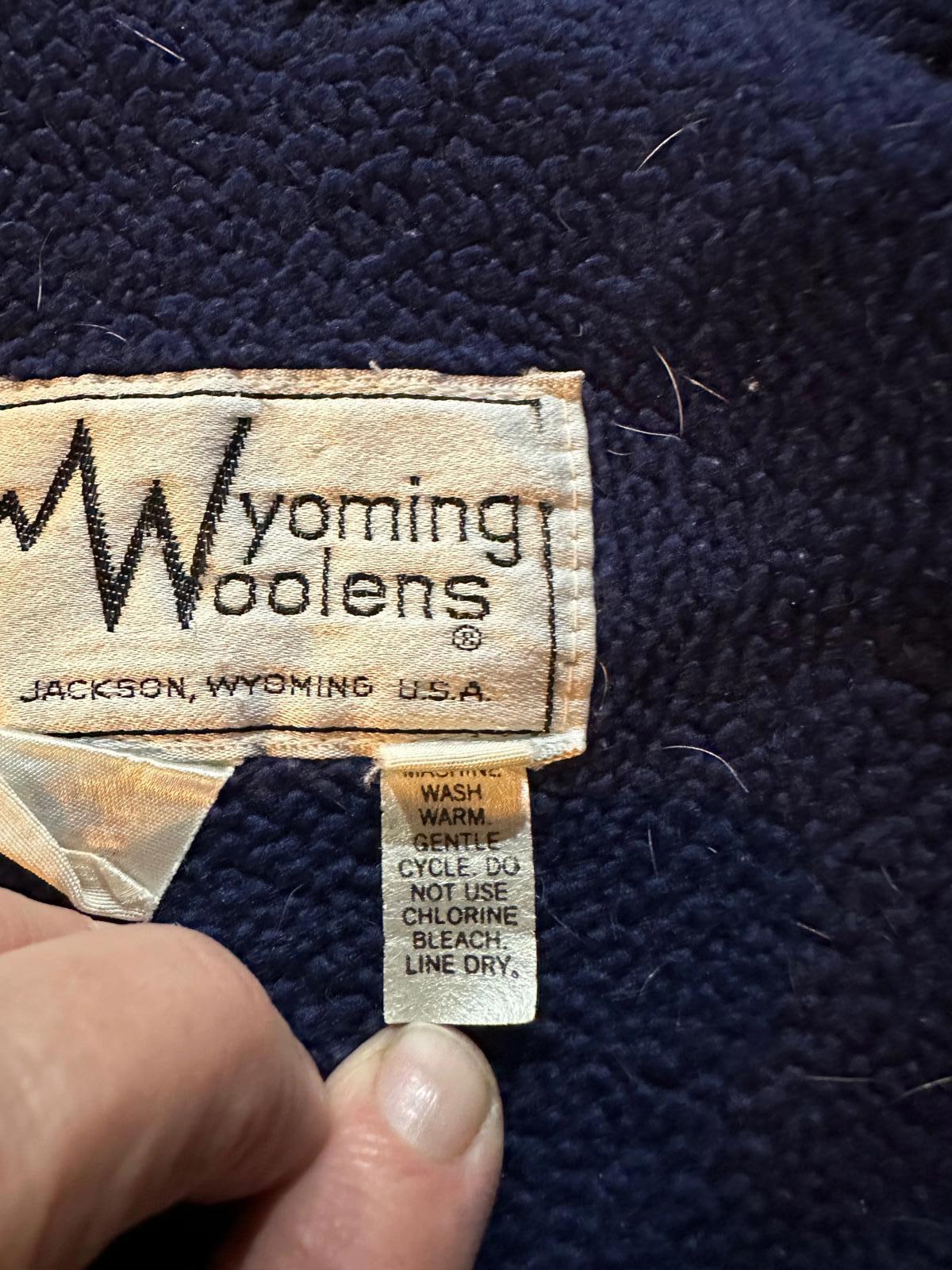 Wyoming Woolens Blue USA-Made Fleece-Lined Bomber L