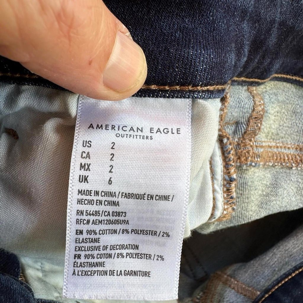 American Eagle Outfitters Blue Distressed Jean Shorts