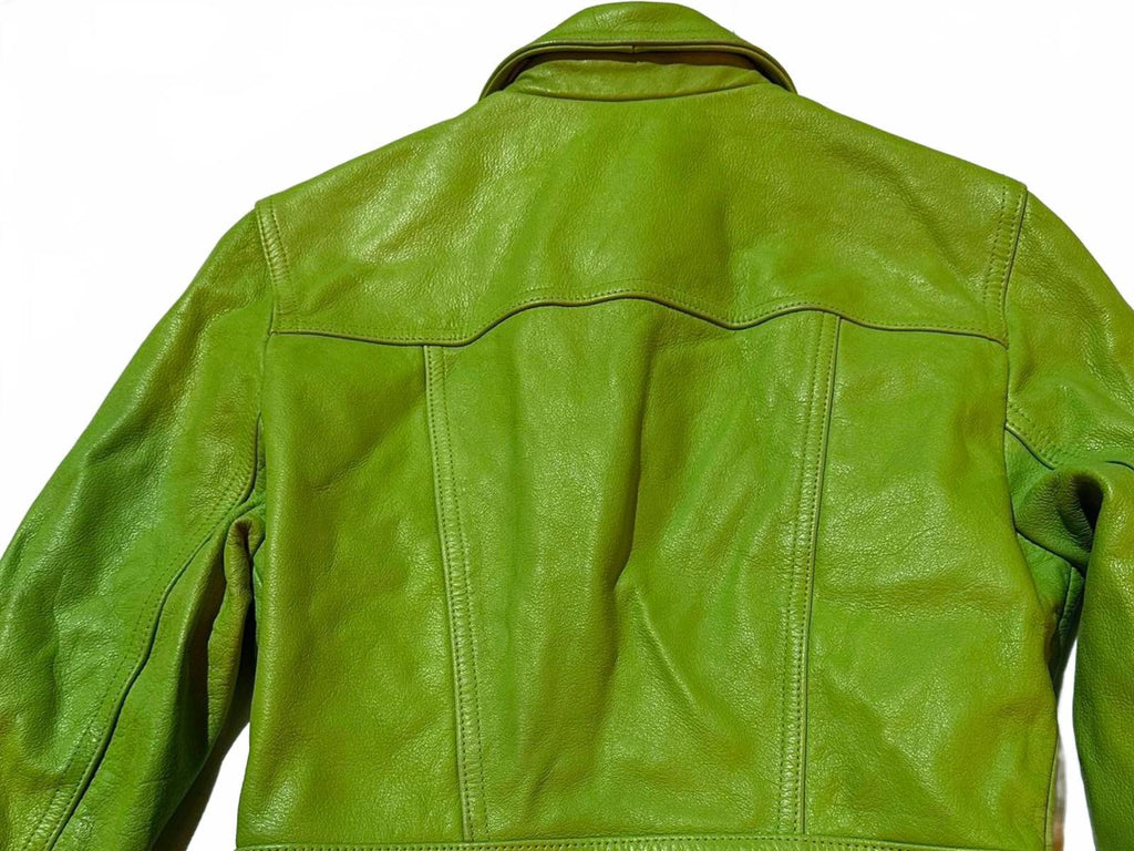 GUESS Vintage Lime Green Leather Jacket Women S