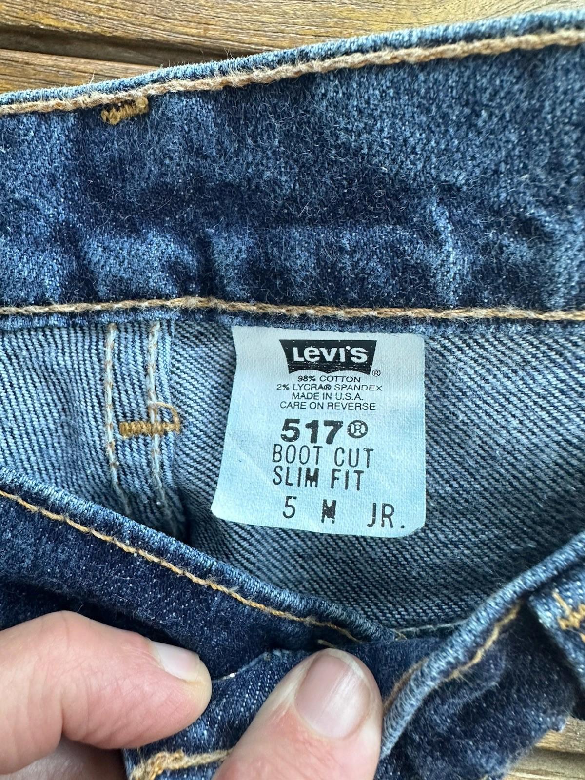 Levi’s 517 Vintage Made In USA Bootcut Blue Jeans  Junior 5M