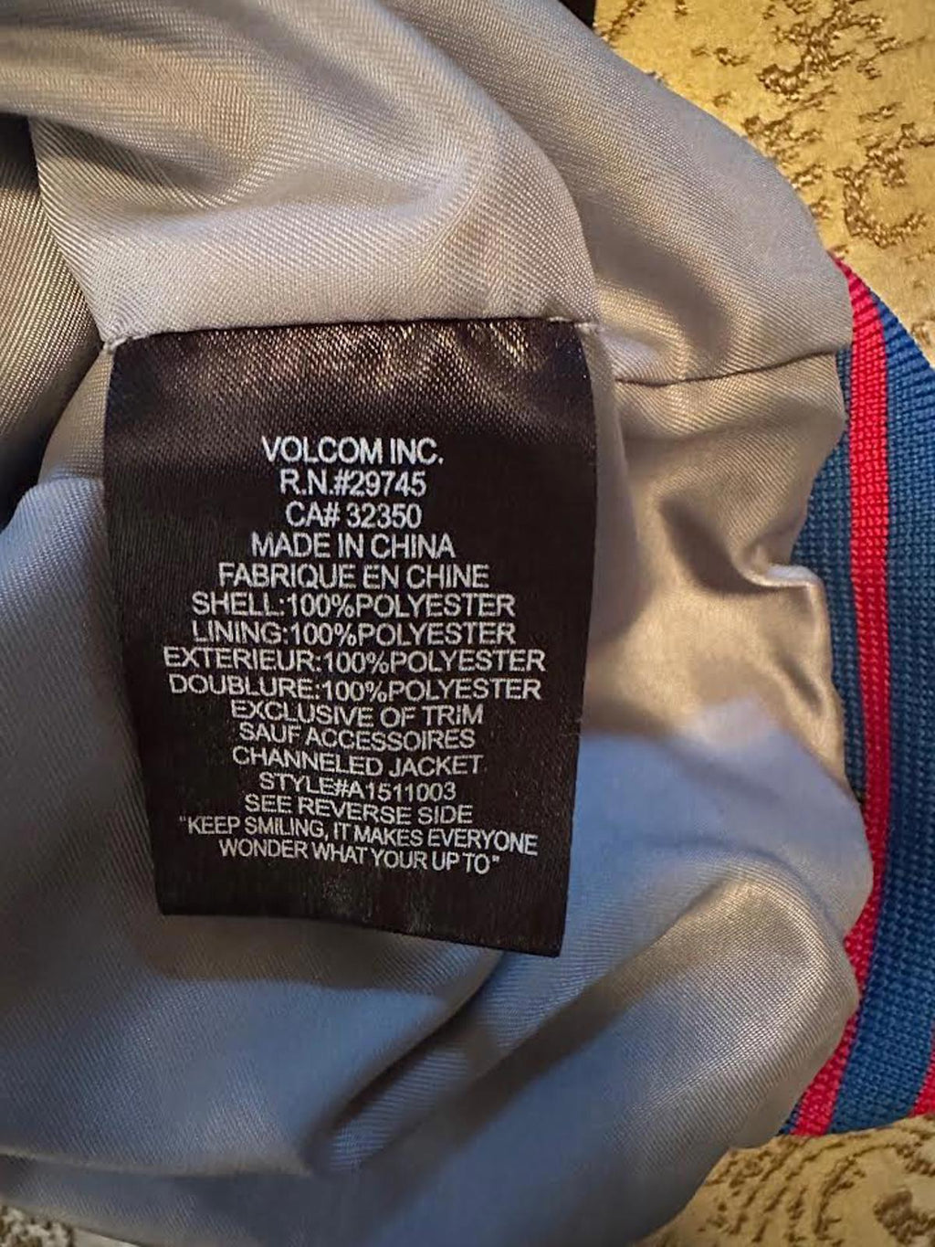 Volcom Men’s Hooded Windbreaker Jacket Blue Black M
