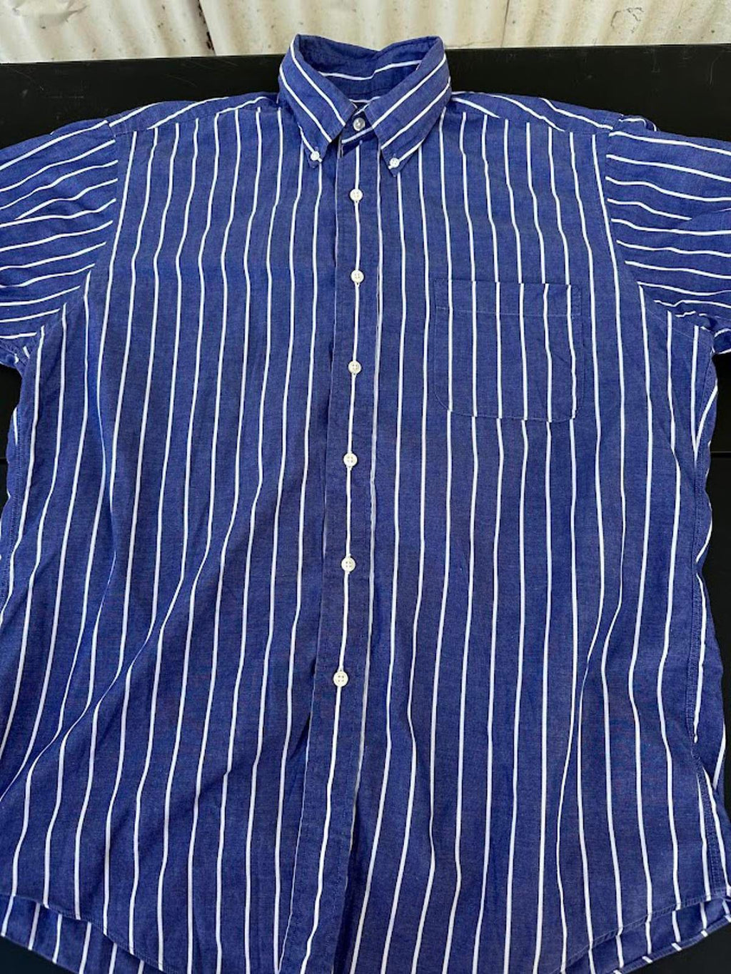Brooks Brothers Blue Stripe Oxford Shirt M USA