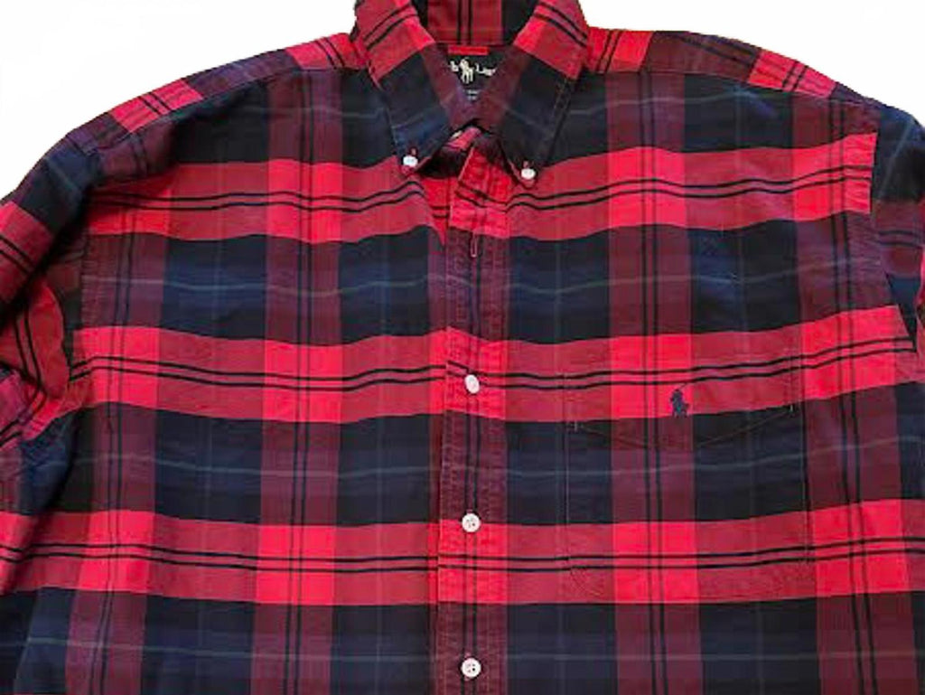 Ralph Lauren Red Black Plaid Flannel Big Shirt Men’s M