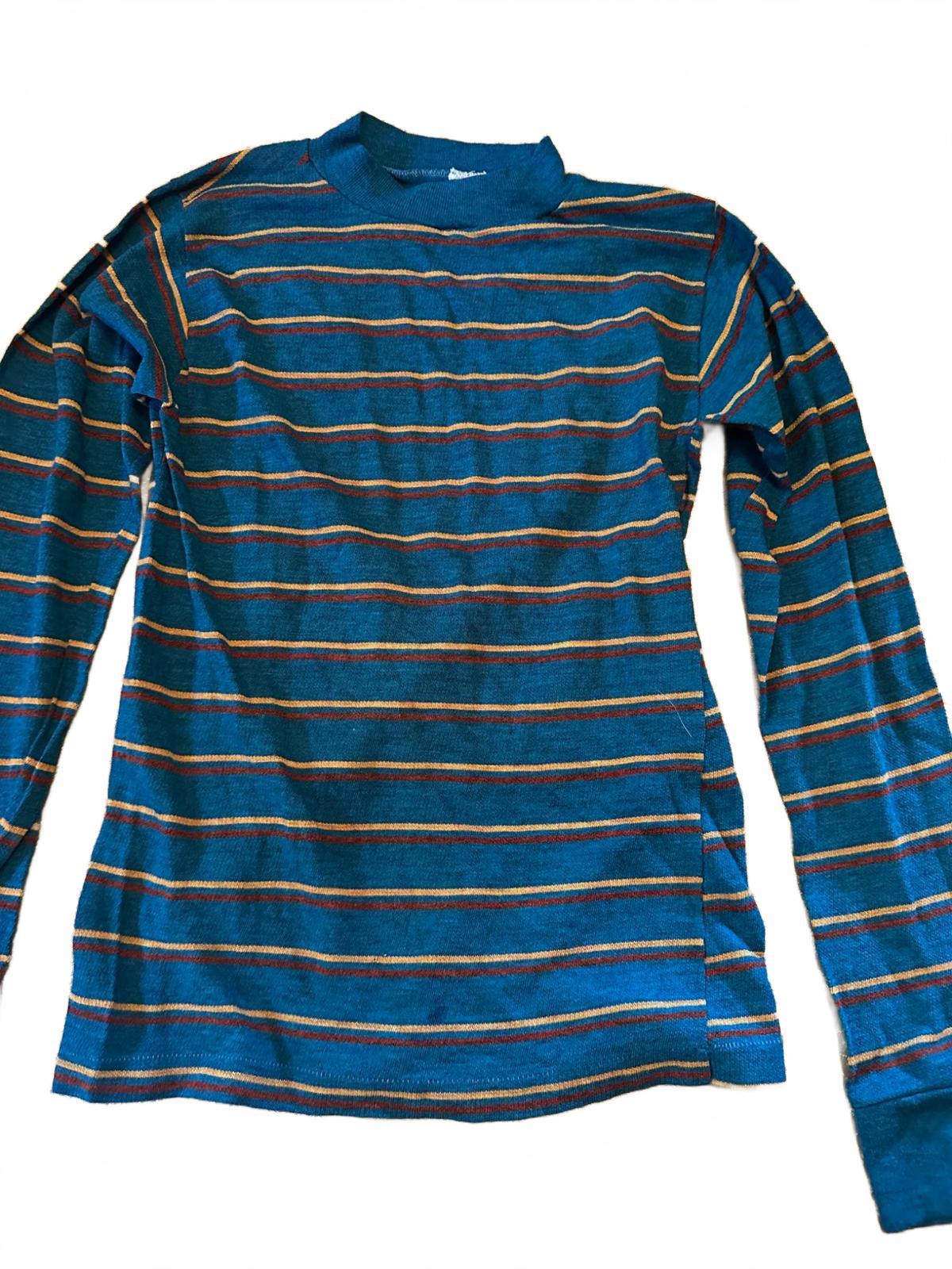Vintage striped knit mock neck long sleeve top XXS