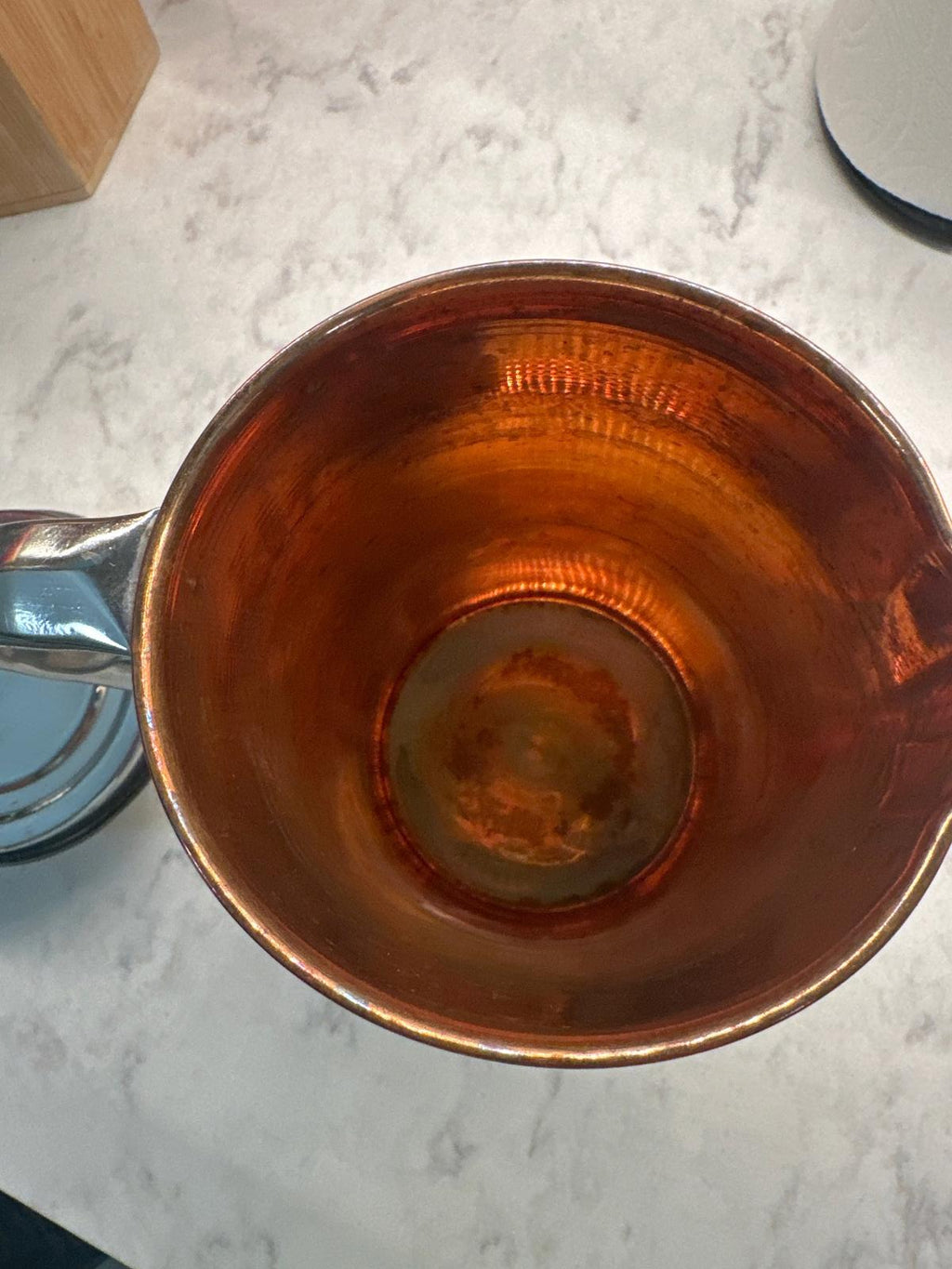 Mid-Century Modern Stainless Steel & Copper Insulated Pitcher with Lid