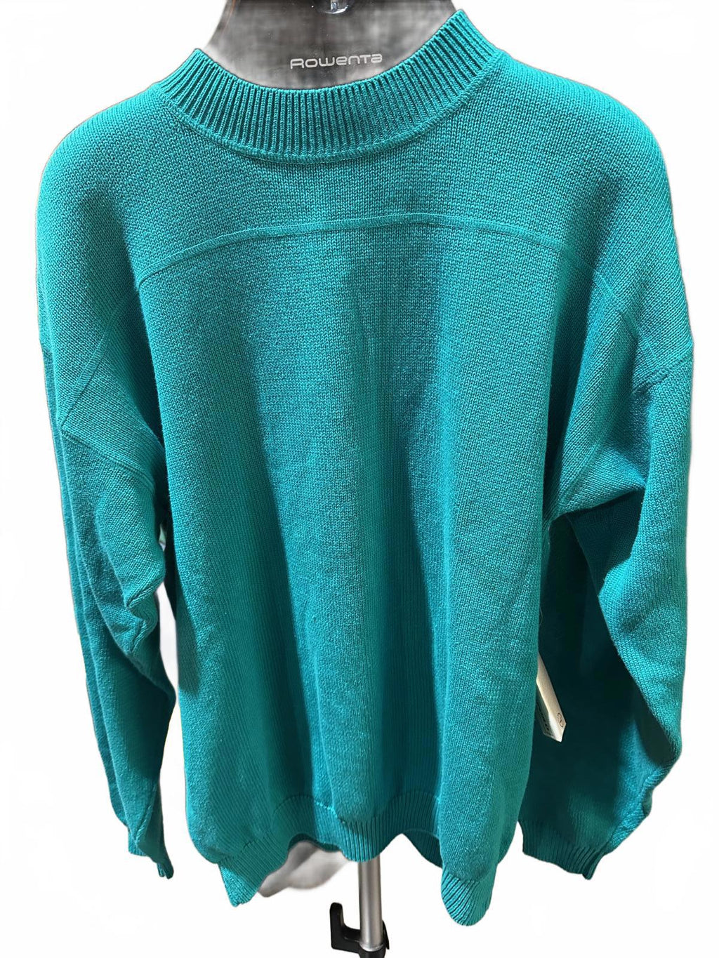 John Ashford Teal Cotton Crewneck Sweater L NWT