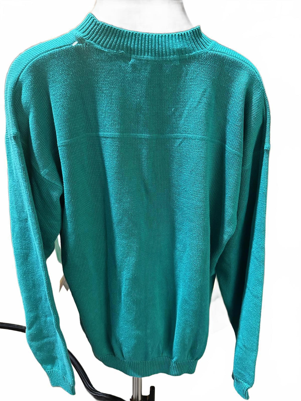 John Ashford Teal Cotton Crewneck Sweater L NWT