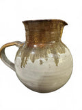 Studio Pottery Glazed Ceramic Pitcher Brown Beige 8"